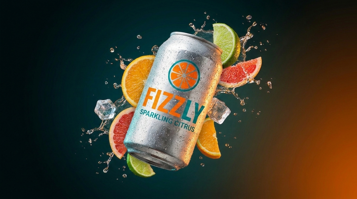 FIZZLY sparkling citrus can with citrus splash